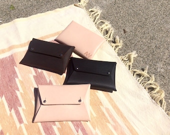 LEATHER ENVELOPE WALLET • Leather envelope clutch • Leather envelope purse • Leather card holder • Leather wallet • Card wallet