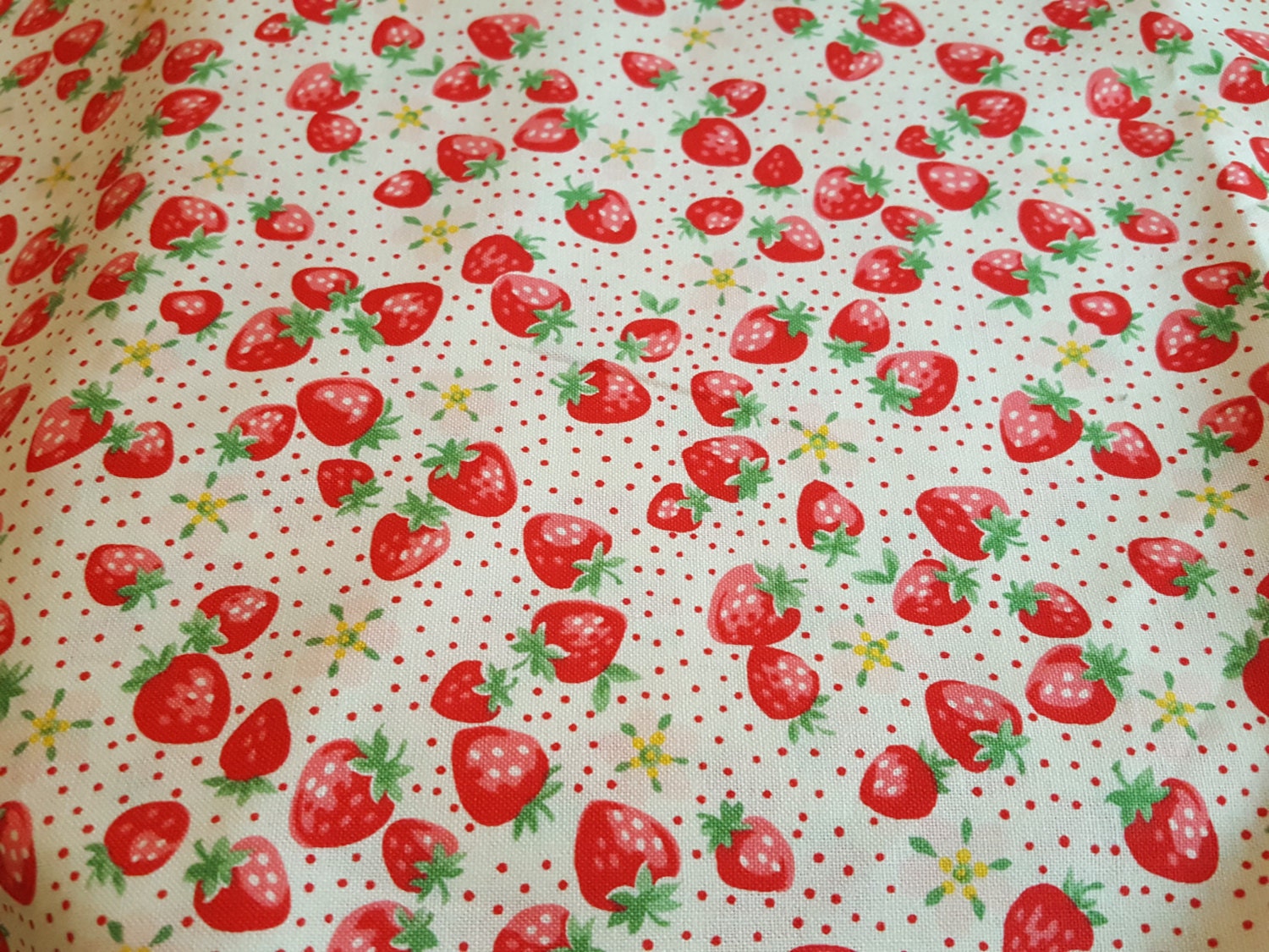 YUWA Atsuko Matsuyama 30's Collection - small strawberry with pin dots ...