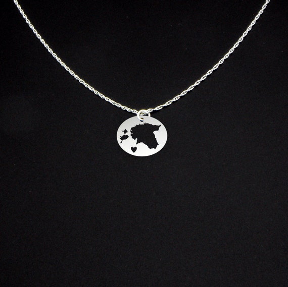 Estonia Necklace Estonia Jewelry Estonia Gift