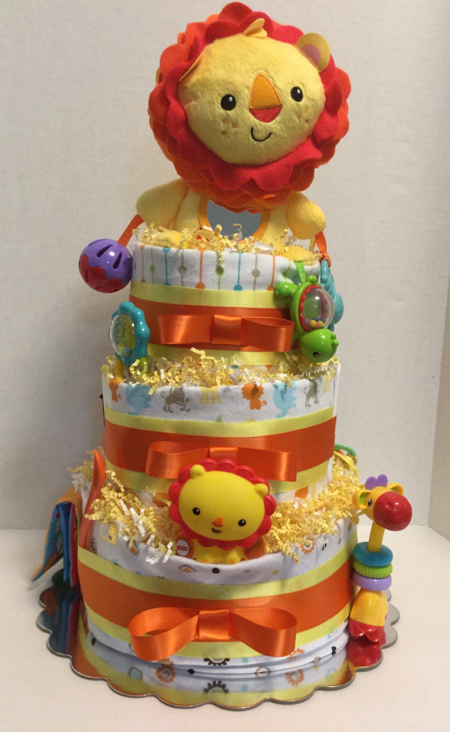 Store closing sale Deluxe Lion Diaper Cake 3 Tier Baby