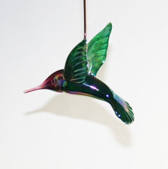 hand blown glass hummingbird ornament suncatcher transparent hand blown glass hummingbird ornament suncatcher transparent