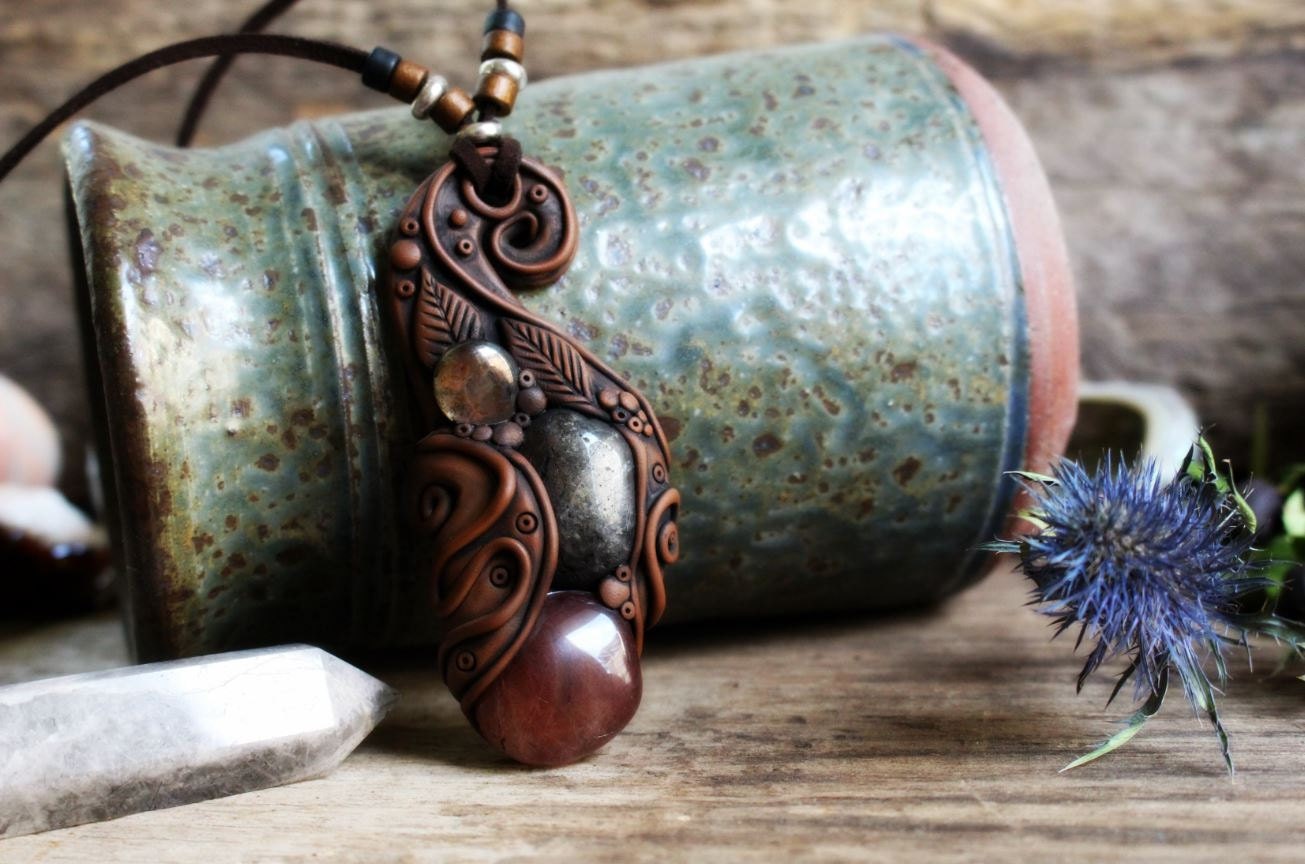 Rutile Quartz Gemstone Necklace. Sacred Medicine Necklace...