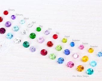 Add a Birthstone for Floating Lockets, Round and Heart Shaped Birthstones for Memory Locket, Floating Birthstone Charms