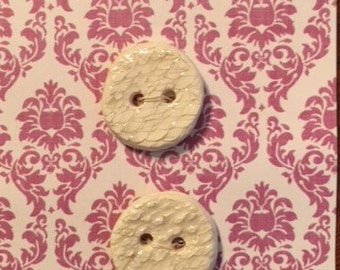 Handmade Ceramic Buttons ( set of 2 )