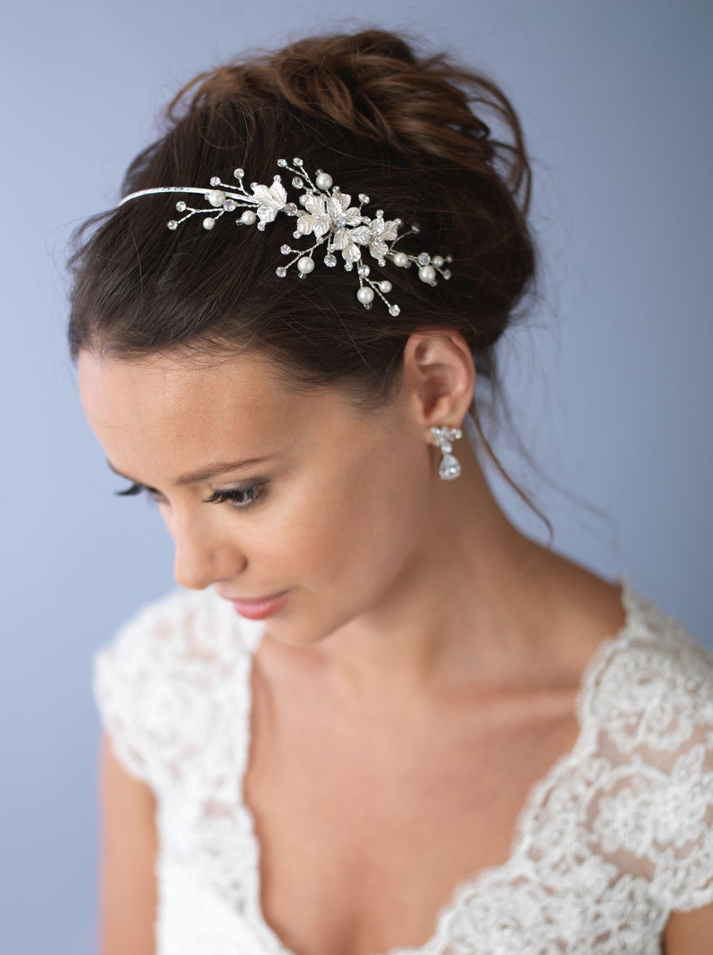 Pearl Wedding Headband Floral Bridal Headband Bride