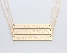 Popular Items For Latitude Longitude Necklace On Etsy   Il 214x170.975390908 Kz1s 