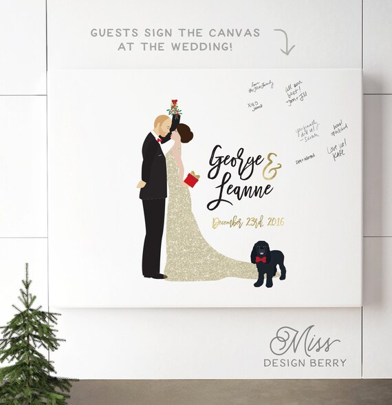 Christmas Wedding Guest Book Alternative Portrait Guest Book