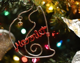 Kitty Cat Christmas Ornament . Personalized Cat Ornament - Handcrafted with Name - Cat Christmas Gift-Hello Kitty Gift- Kitty Gift