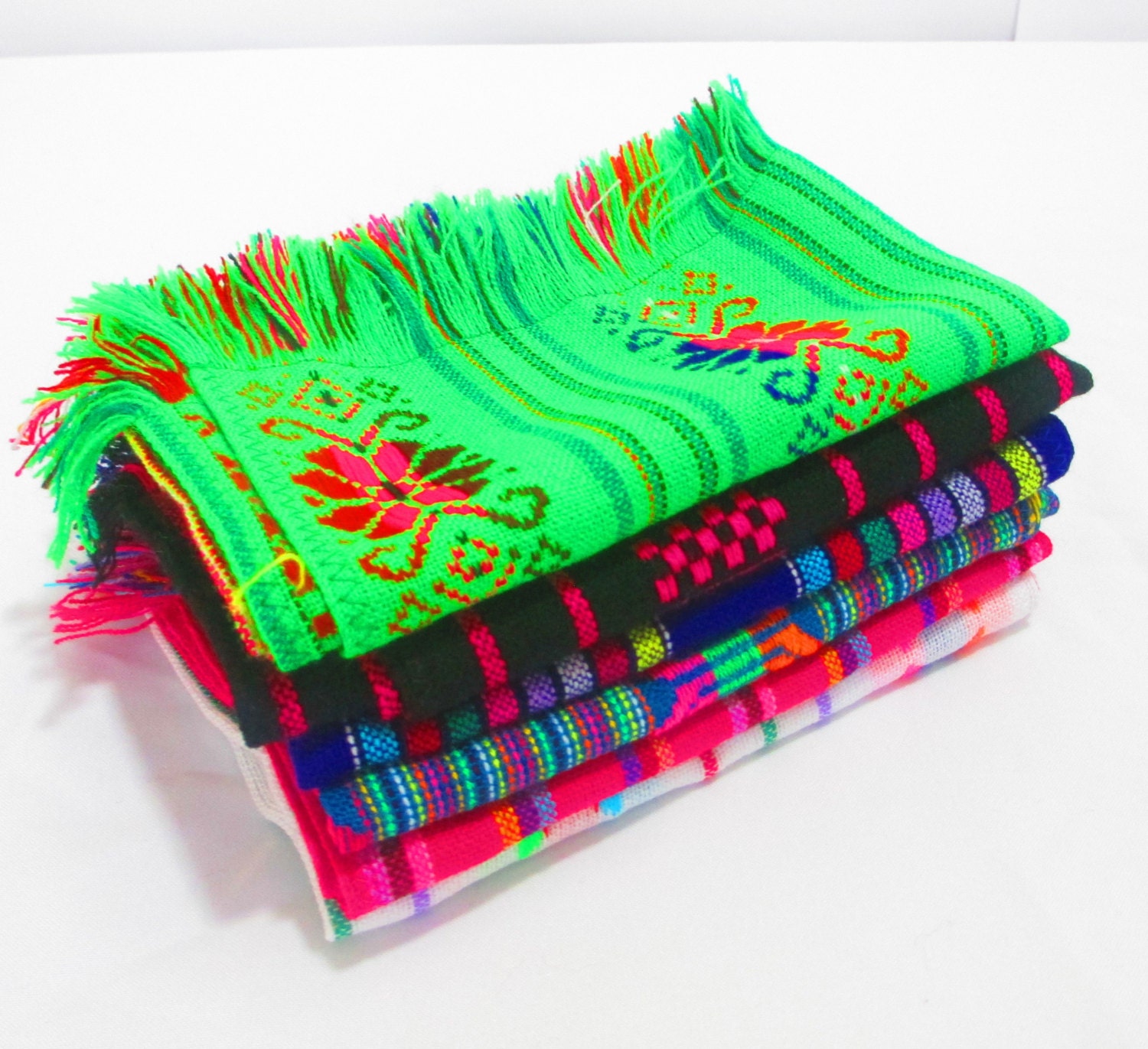 Mexican Napkins Bulk Set of 6 Assorted Colors Fiesta Decor