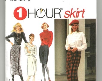 8559 Simplicity Sewing Pattern Front Wrap Skirt Front/Length Variations UNCUT