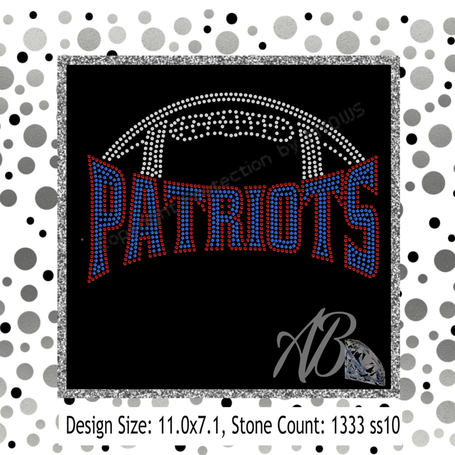 Download Patriots Football SVG rhinestone template for Cricut Scan n