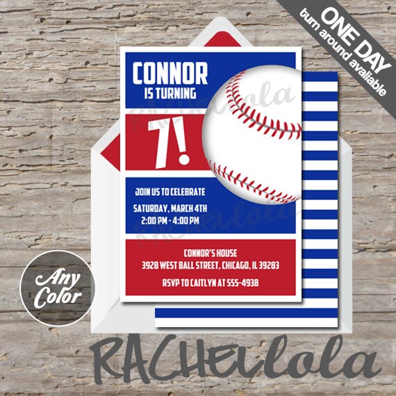 Baseball birthday invitation printable digital print