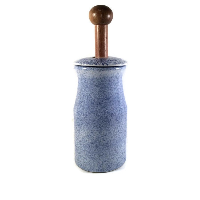 Stoneware Butter Churn Blue Spongeware Butter Churn 2