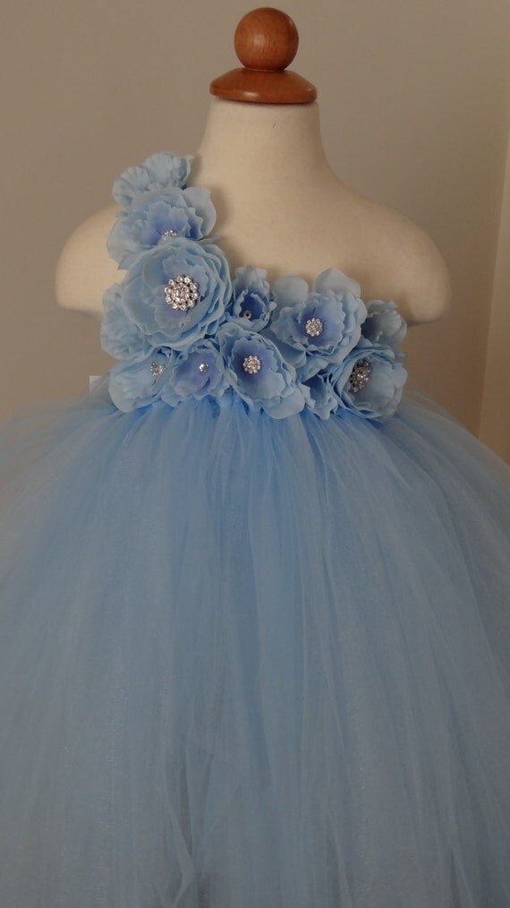 Baby Blue Flower Girl Dress Tulle Dress Girls By SignatureTutus