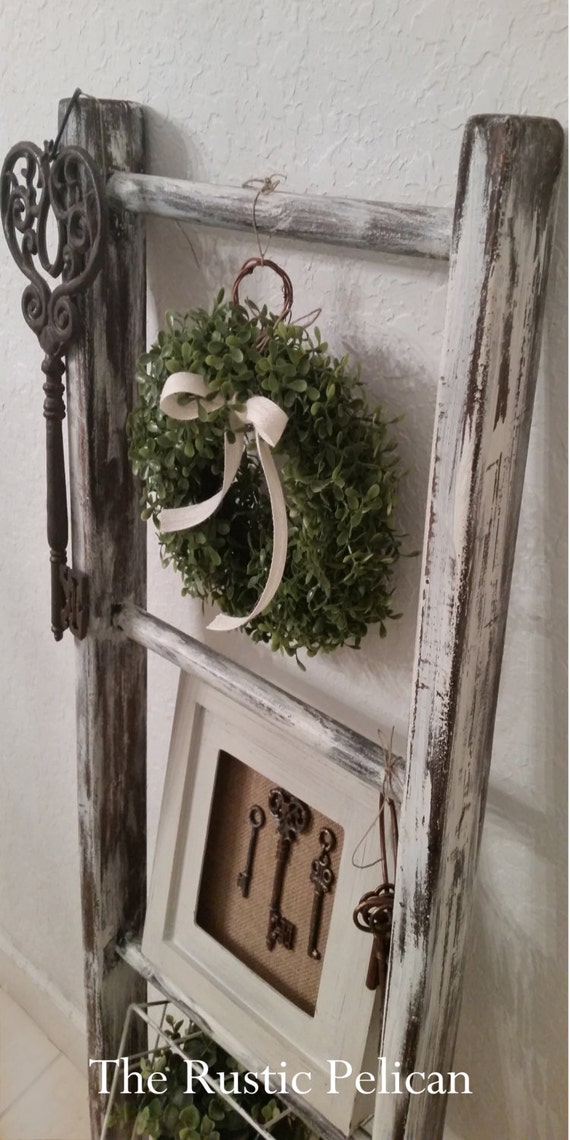 Rustic Bathroom Ladder Farmhouse Ladder Rustic by RusticPelican