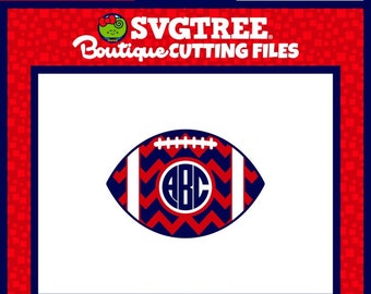 Football Monogram SVG Chevron Football SVG Football SVG Commercial Free Cricut Files Silhouette Files Digital Cut Files svg cuts
