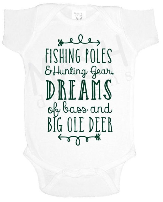 Hunting and Fishing baby one piece baby shower gift southern