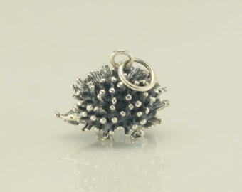 Vintage Hedgehog Sterling Silver Pendant or charm 1/2 Inch Tall