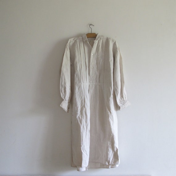 French antique 1900s Linen Farmer work chore biaude