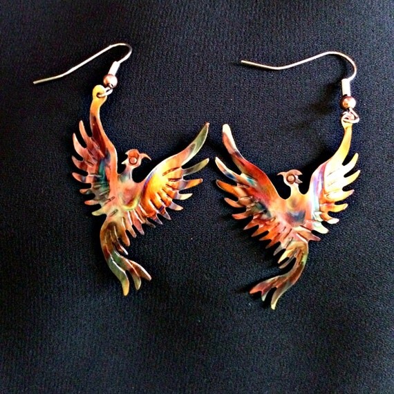 phoenix earrings phoenix rising phoenix bird phoenix