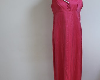 1960s pink dress vintage dress metallic dress pink dress size 10 colomn dress maxi dress full length dress 60s collar dress sleeveless dress