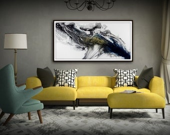 Black and White Wall Art Gift Abstract Painting Print Canvas Large Art Abstract Art Modern Gift for Women and Men Contemporary home decor