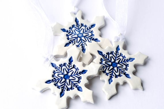 Ceramic Christmas ornaments white Christmas decorations