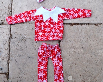 Elf Dress, Elf Clothes, Elf Shelf Clothing, Elf Shelf Accessories, Elf Pajamas, Elf Hat, Christmas Pajamas, Santa Elf