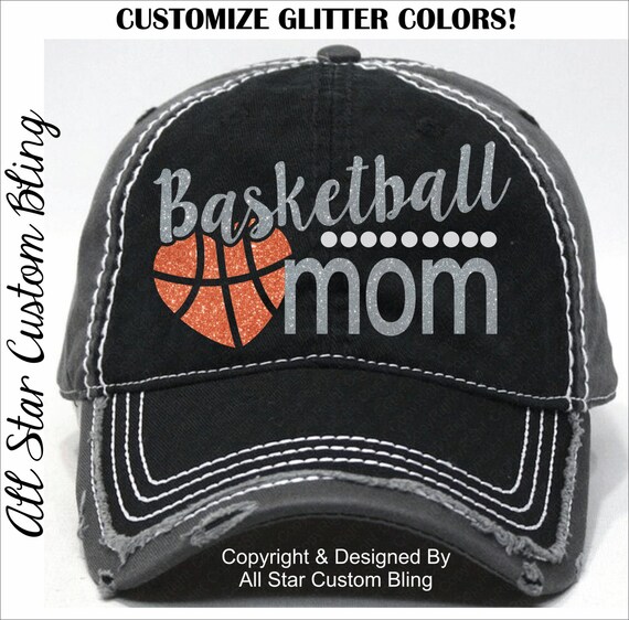 Glitter Basketball Mom Hat Basketball Mom Distressed Hat Mom