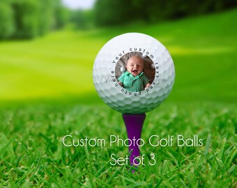 PHOTO golf ball - custom photo golf balls - personalized golf balls - your photo golf balls, set of 3 custom golf balls, golfer gift