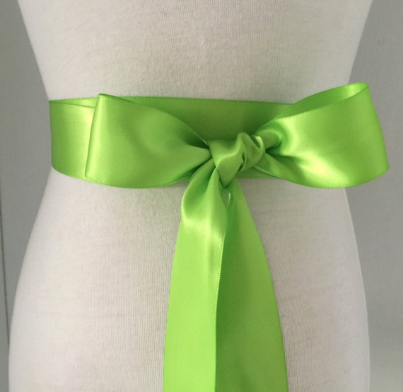 15 Inches Plain Sash Lime Green Sash Light Apple Sash Apple