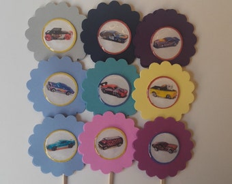 Cars Cupcake Toppers, Party Favors, Toppers, Theme Cake Toppers, Party Theme Decorations, Theme Cupcake Toppers, Cupcake, Theme Party Favors
