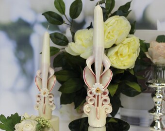 Gift for her - Carved candles - Tapper Candles - Candle Set