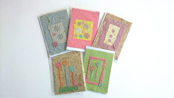 Lovely 30 Blank Cards Recycled Paper