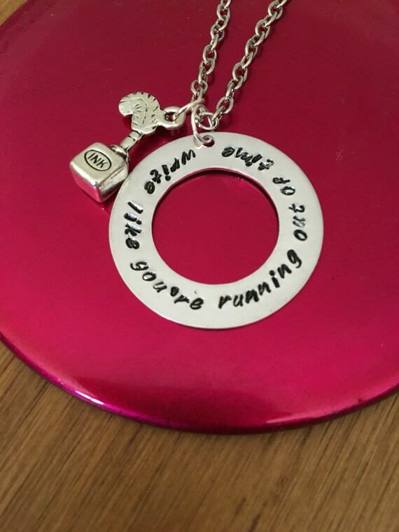 Write Like You're Running Out Of Time Hamilton Necklace