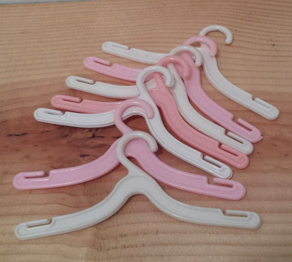 7 Pink and White Doll Clothes Hangers for Barbie Tammy