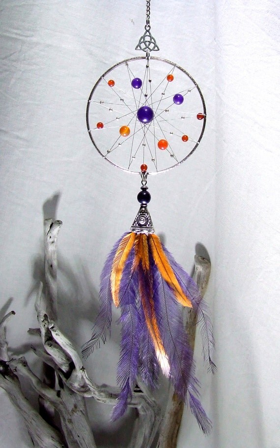 Purple Agate Carnelian Dream Catcher Wall Hanging By Tigeremporium