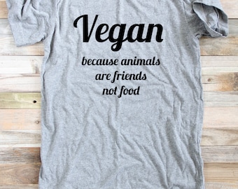Vegan Shirt - Animals Are Friends - Vegan T Shirt - Vegan Tshirt - Vegan Tee - Yoga - Yoga Shirt - Yoga Top - Yoga Clothes - Womens Clothing