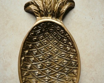 Brass Pineapple Home Decor Organizer Dish Ring Holder Key Catcher Low Shallow Brass Bowl Brass Home Accent Collectible Housewarming Gift
