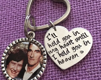 Photo Keychain - Memorial Keychain - Picture Keychain - I'll hold you in my heart - Photo Memorial - Rememberance - Sympathy gift - Memorial