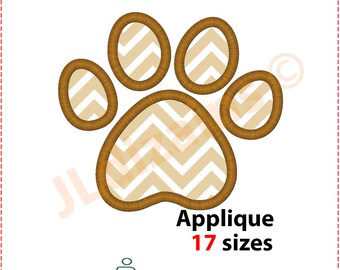 Paw Print Applique Design. Paw Print Embroidery design. Pawprint applique design. Embroidery Paw Print. Machine embroidery design.