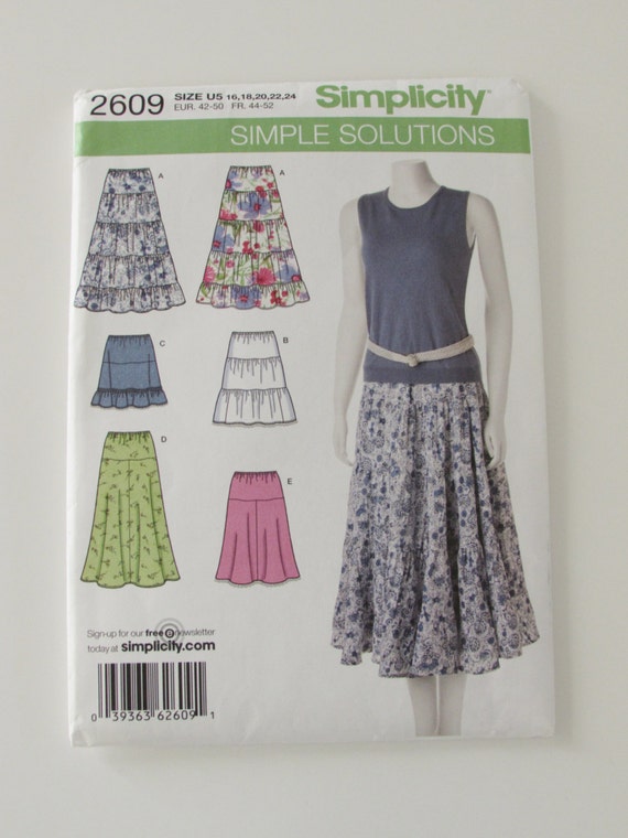 Simplicity Skirt Pattern No 2609 Uncut