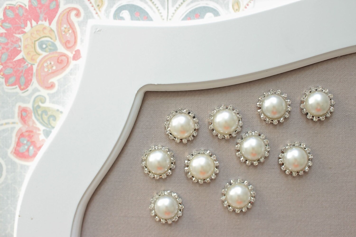 Ivory Rhinestone Pearl Push Pins Pearl Rhinestone Thumbtacks