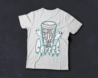 Ghoul Coffee, Tokyo Ghoul, Anime, Tee shirt, Im not a ghoul, I just like coffee, coffee, funny shirt, Ken Kaneki, Kawaii Shirt, Pastel