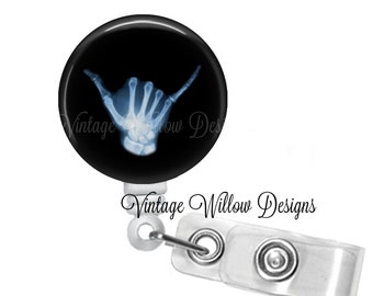 Hang Loose Radiology Themed Retractable ID Badge Reel
