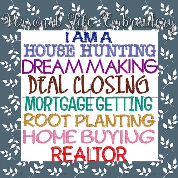 I Am A Realtor Machine Embroider Design Digital Pattern