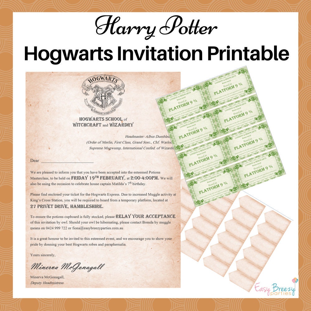 Harry Potter Ticket Invitations 5