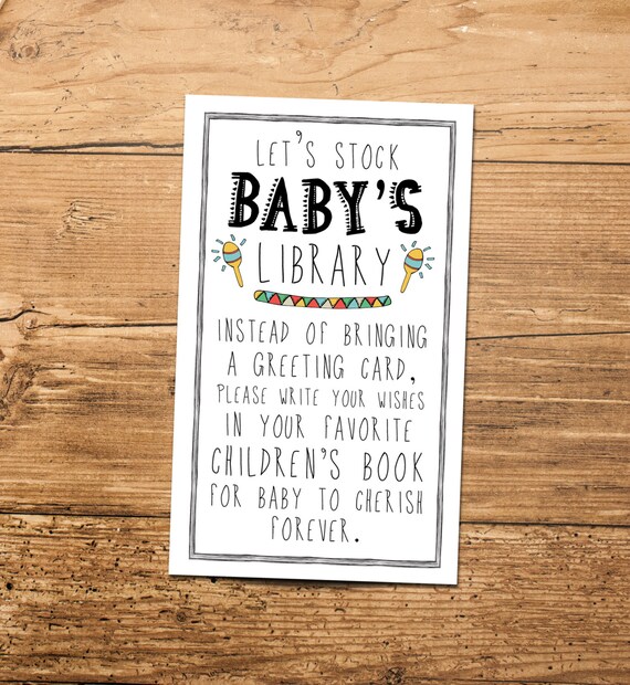 Fiesta Stock The Library Insert Baby Shower Printable