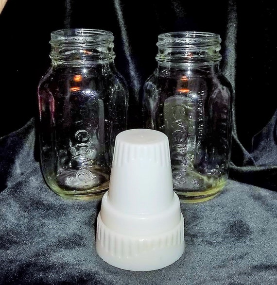Vintage Glass Baby Bottles 2 Evenflo 4 oz Bottles with White