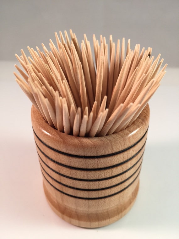 Toothpick Holder Tooth pick Holder Hand Turned Reclaimed
